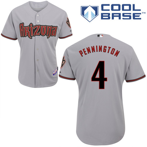 Cliff Pennington #4 MLB Jersey-Arizona Diamondbacks Men's Authentic Road Gray Cool Base Baseball Jersey